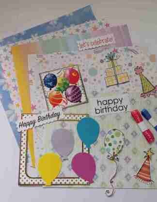 Pink and Blue Birthday Page Kit
