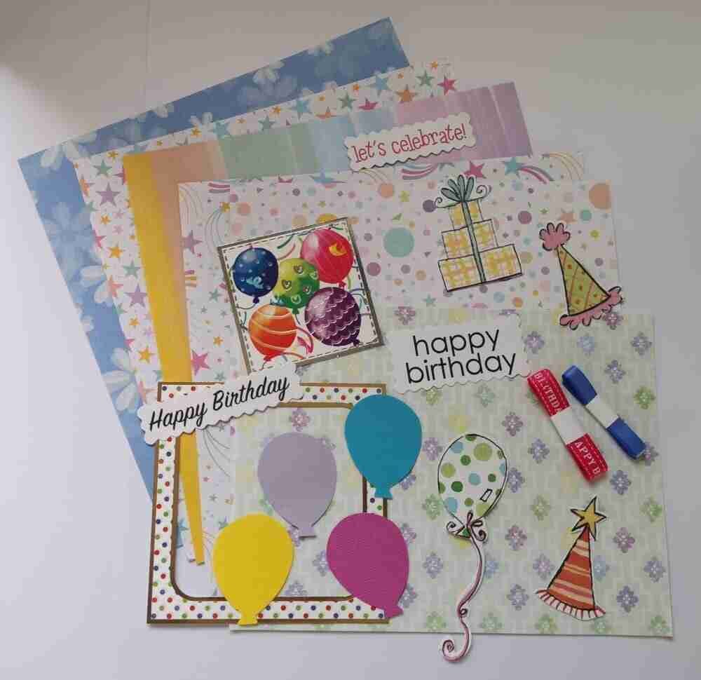 01 Pink Blue scaled The Craft Box Pink and Blue Birthday Page Kit