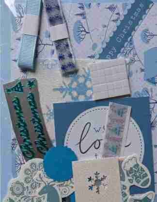 A6 Blue Christmas Card Making Kit