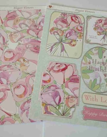 Pink and Green Abstract Flowers