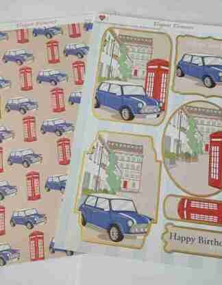 Blue and Red London Birthday A4 Topper Set
