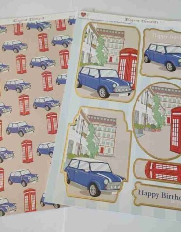 Blue and Red London Birthday A4 Topper Set