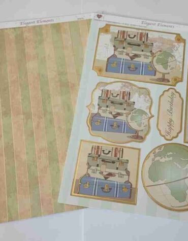 Green and Brown Travel Birthday A4 Topper Set