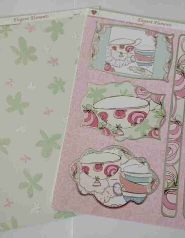 Pink and Green Tea Time A4 Topper Set