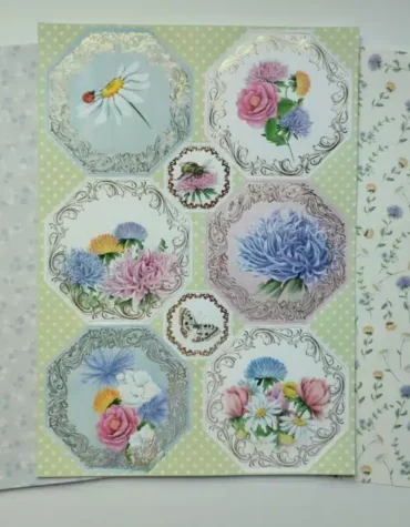 Hexagonal Purple Floral Toppers