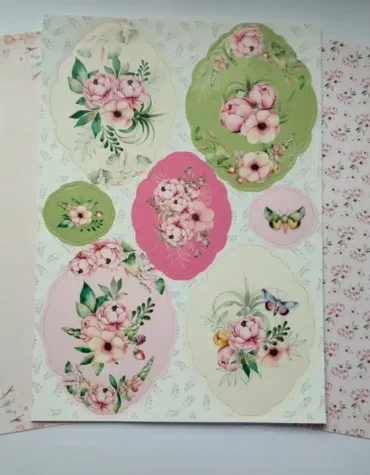 Pink and Green Floral Toppers