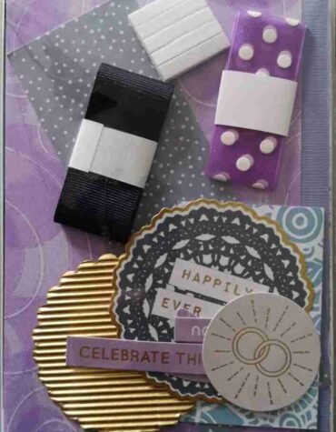 A6 Navy and Purple Wedding Card Making Kit