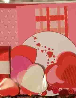 6 x 6 Red and Pink Valentine Card Making Kit