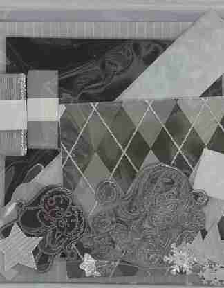 6 x 6 Grey and Silver Christmas Tatty Teddy Card Making Kit