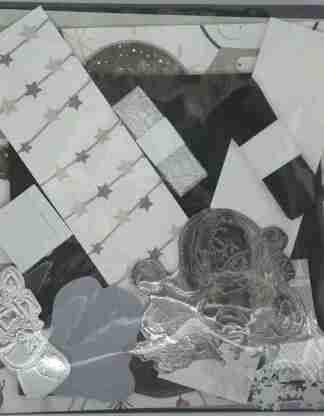 6 x 6 Grey and Silver Christmas Tatty Teddy Card Making Kit