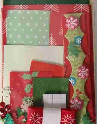 A6 Red and Green Christmas Card Making Kit