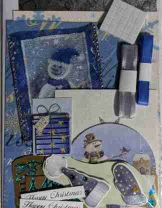 A6 Blue and Silver Christmas Card Making Kit
