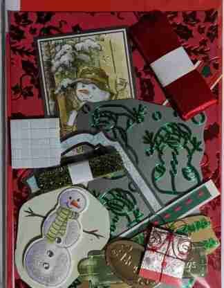 A6 Red and Green Christmas Card Making Kit
