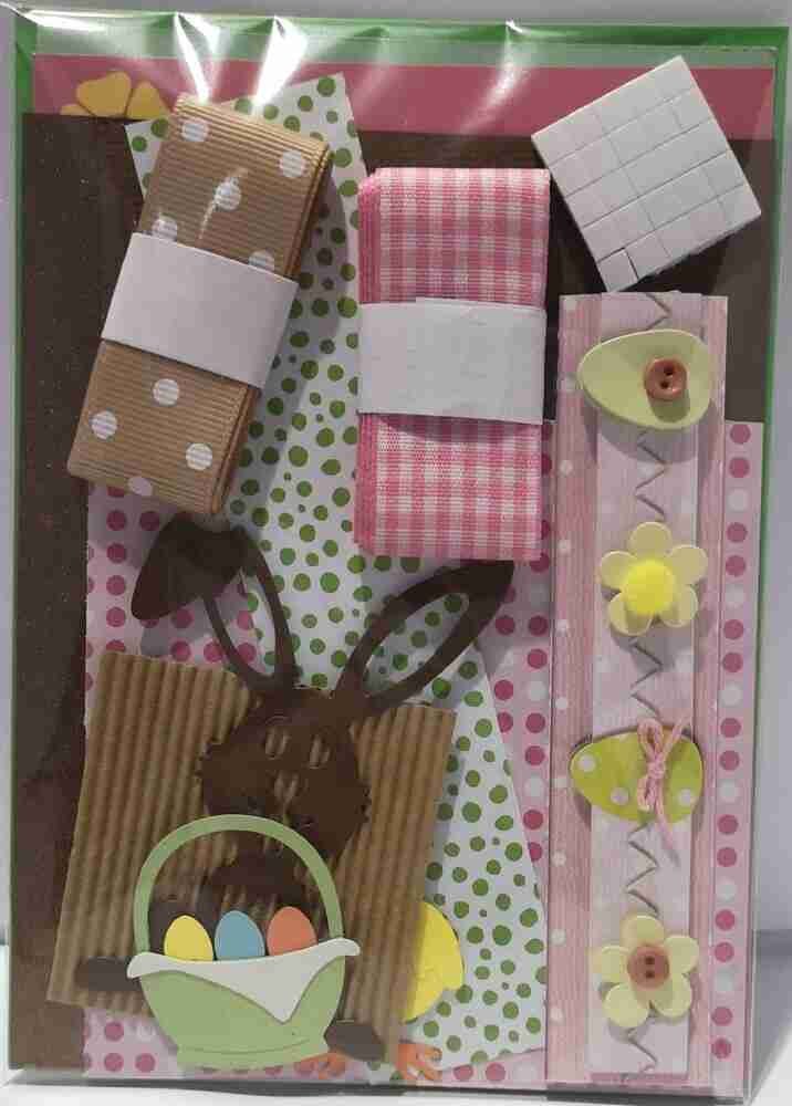 A6 Brown and Pink Easter Card Making Kit Brown and Pink