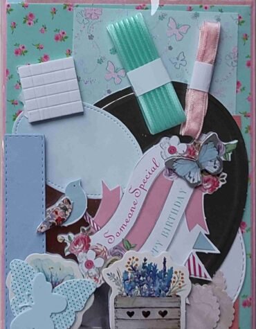 A6 Pink And Blue Birthday Card Making Kit