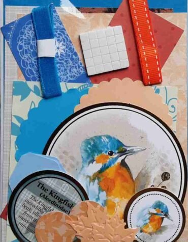 A6 Blue and Orange Autumn Card Making Kit