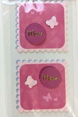 The Craft Box Set of 2 Butterfly Mum Embellishments