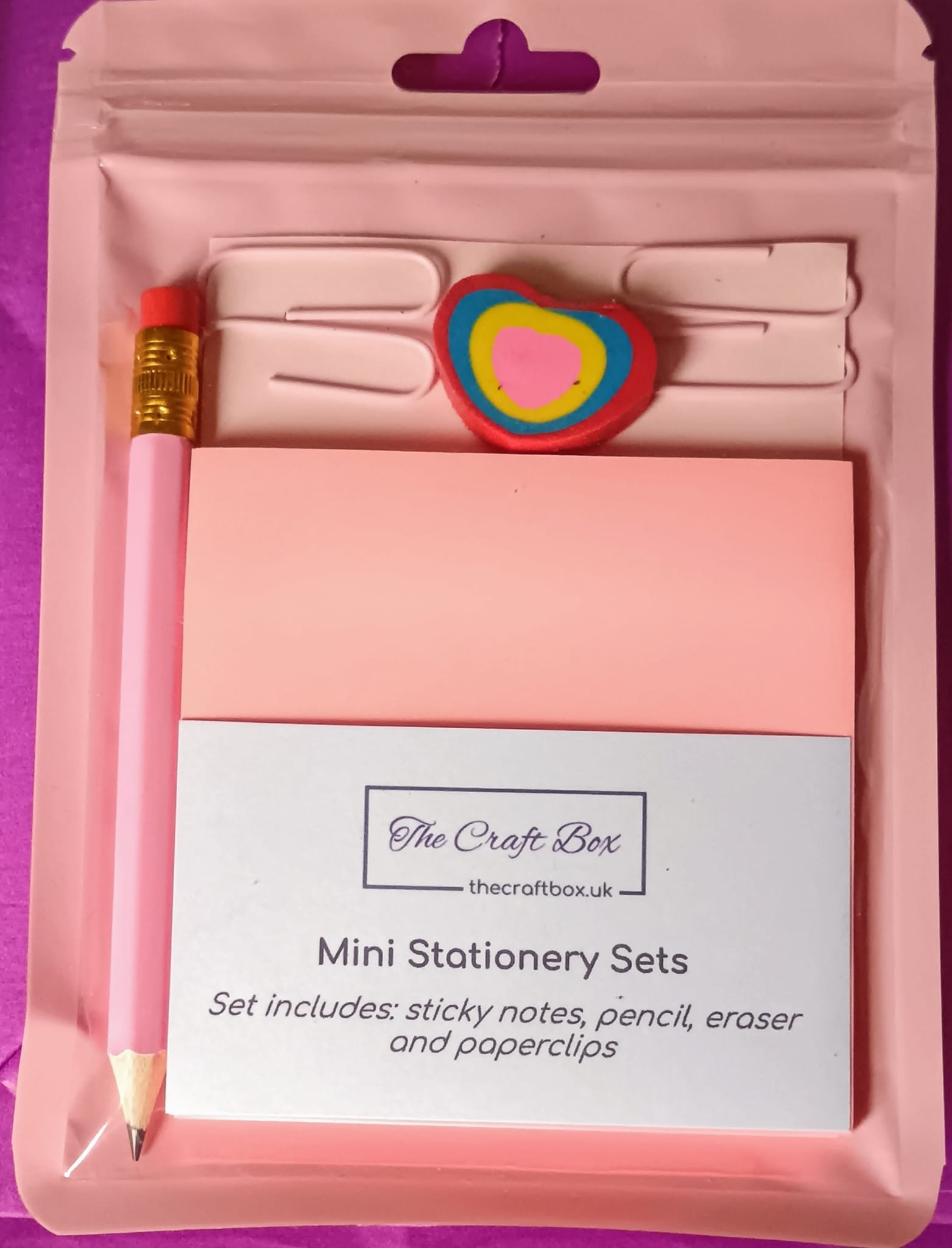 pink mini stationery set the craft box Pink Mini Stationery Set The Craft Box