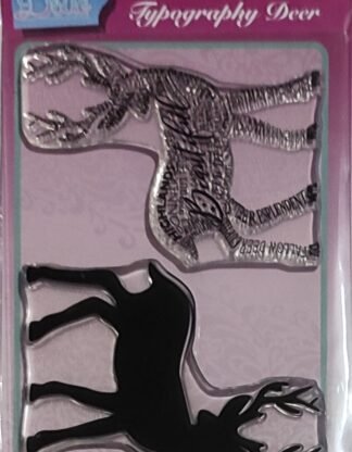Set of 2 Typography Deer